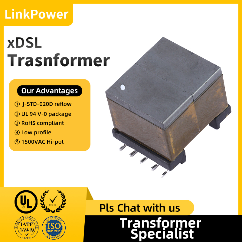 The xDSL transformer enables high-speed broadband connectivity and enhances copper Internet access.